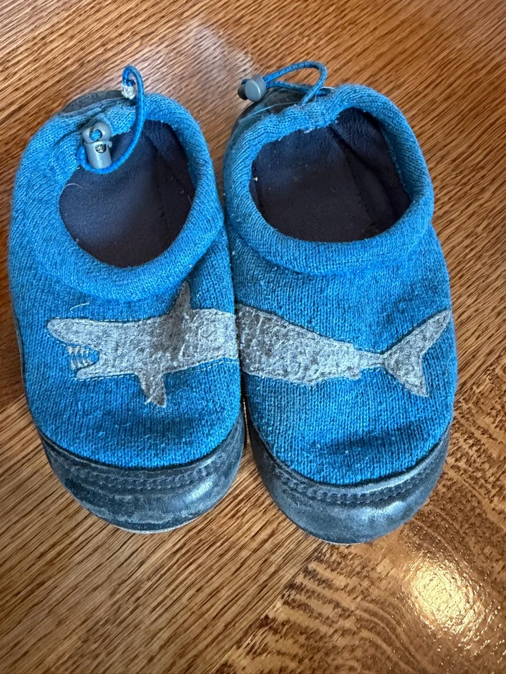 L.L. Bean Boys Blue Shark Slip-On Shoes